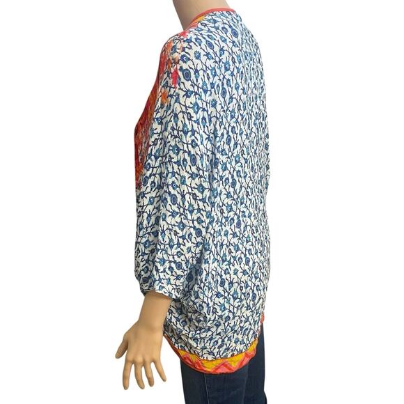 Bl-nk London Frances Floral Kimono Top One Size Open Front Boho Colorful Gauzy - Picture 2 of 6
